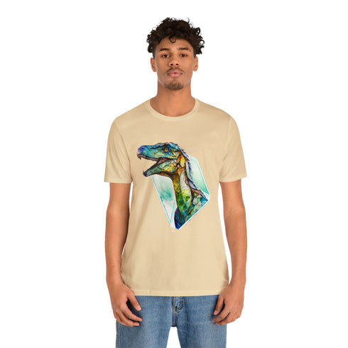 Stained Glass Velociraptor - Short Sleeve Tee